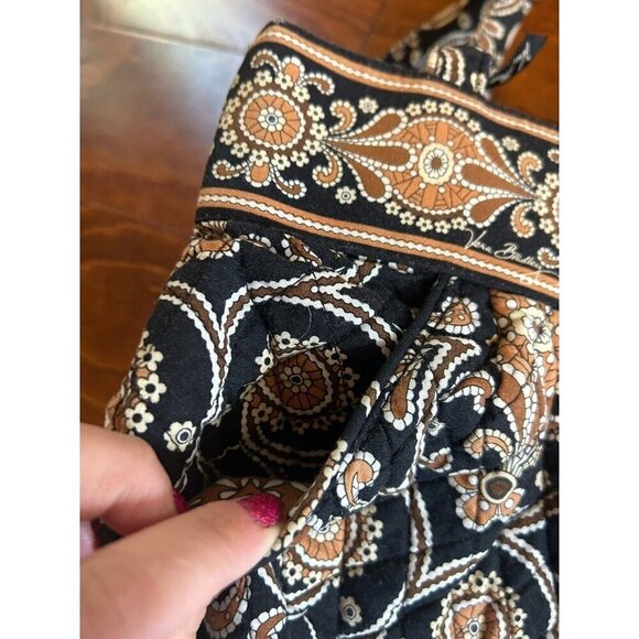 Vera Bradley Retired Cafe Latte Quilted Pattern Purse Handbag Paisley Brown - Picture 5 of 11